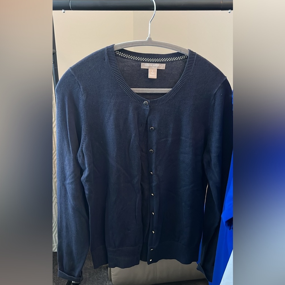 Navy Blue Banana Republic Cardigan Size Large